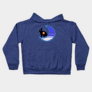 Synthwave Rabbit in the Moon (transparent) Kids Hoodie